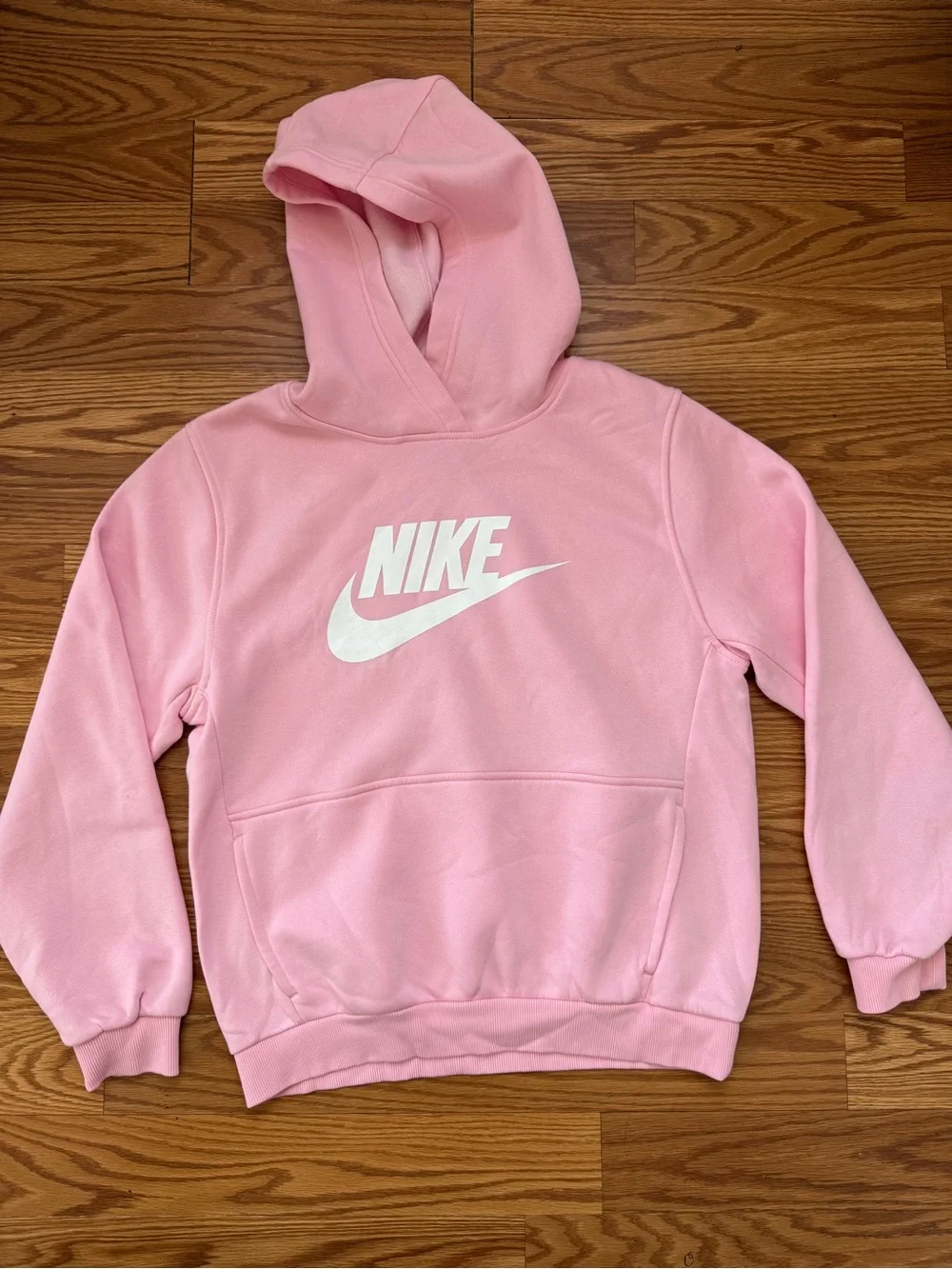 Girls Nike Light Pink Hoodie with White Logo Size XL